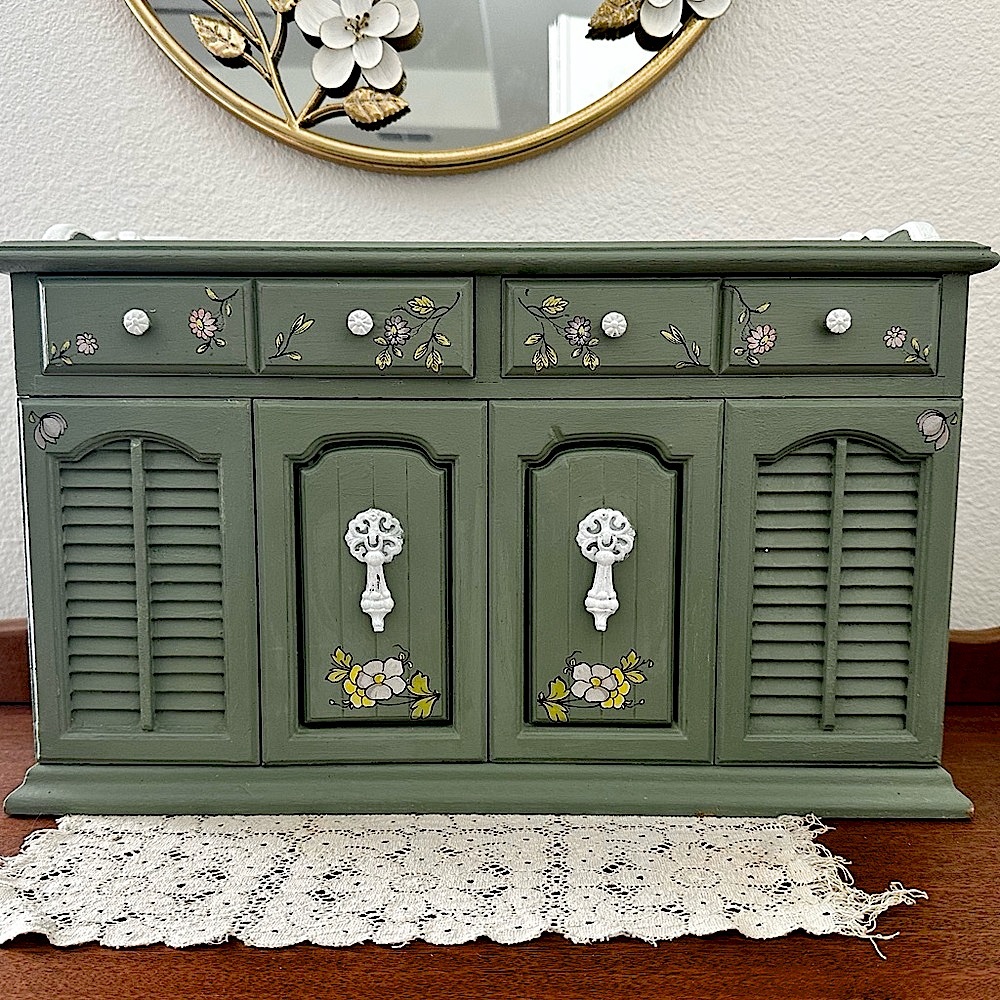 Green Floral Jewelry Box